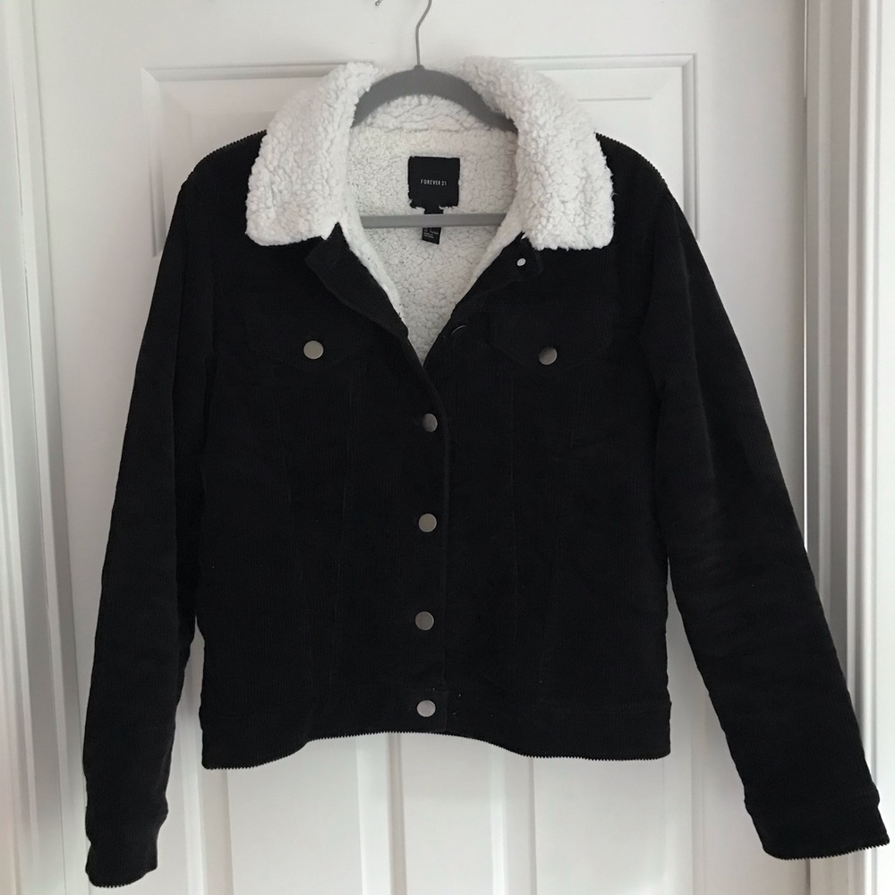 Forever 21 Fleece-Lined Corduroy Jacket